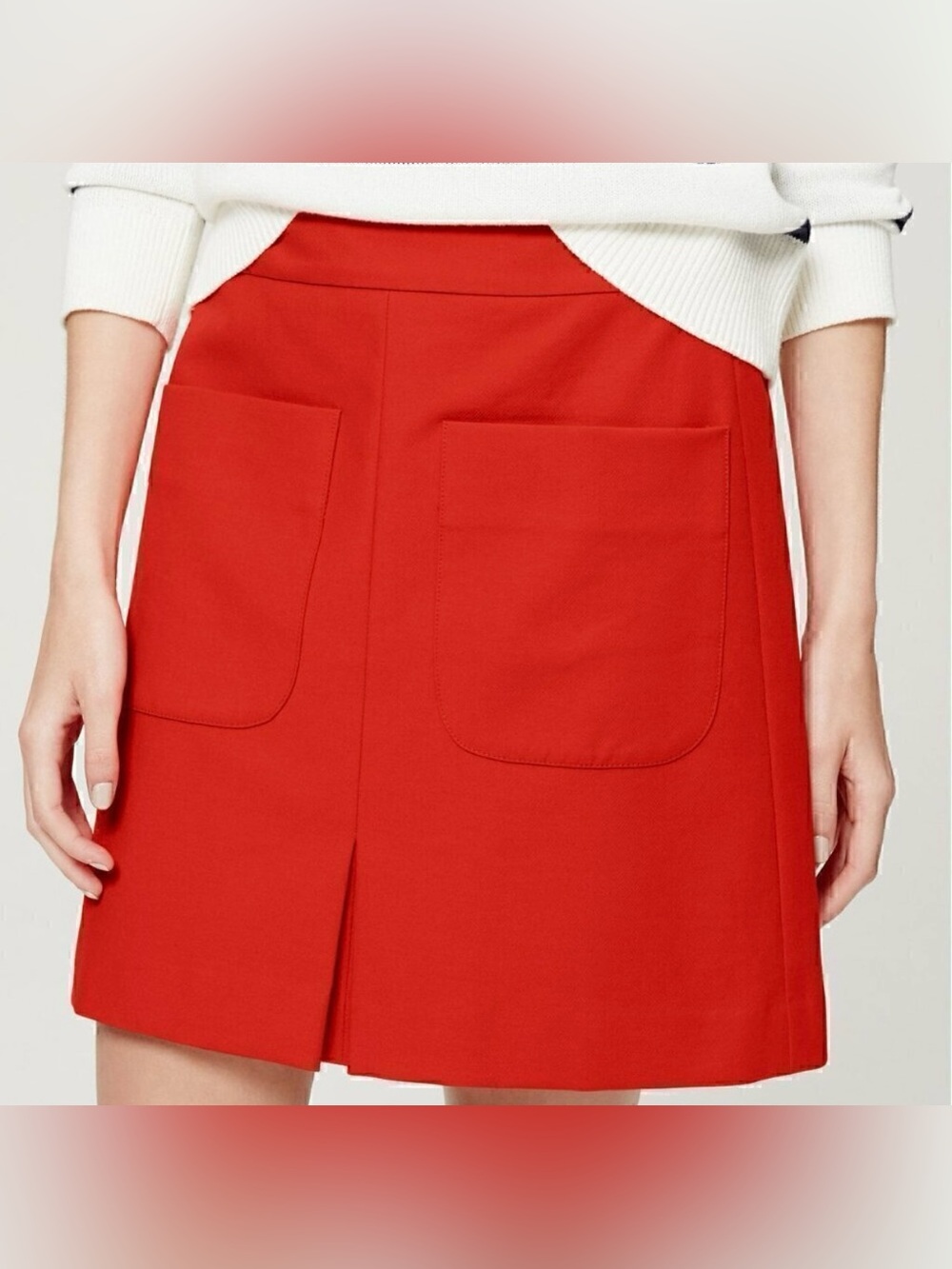 LOFT Bright Red Mini Skirt with Patch Pockets